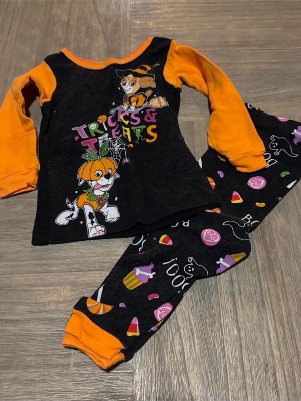 Paw Patrol Halloween orange + black pyjama set 12 months #kids #halloween